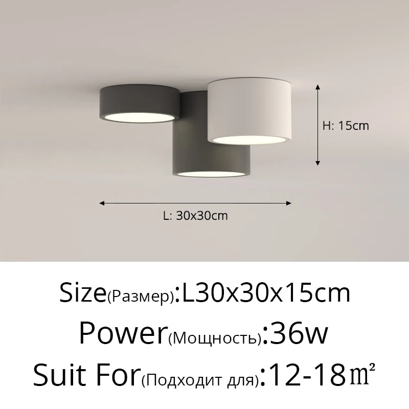 Nordic Surface Mounted LED Ceiling Lights Tube Lights Bedroom Lighting Fixtures Round Modern Hallway Lights Corridor Lamp Decor