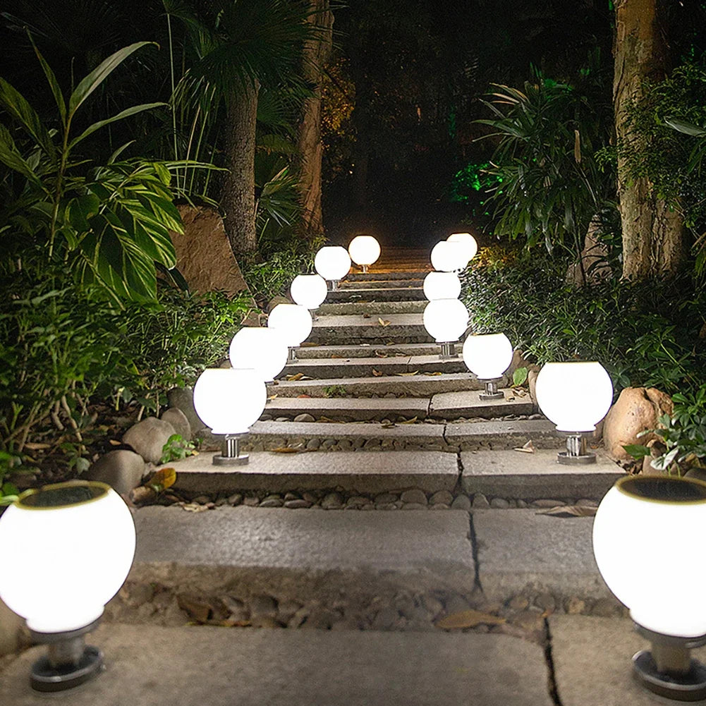 Solar Landscape Lighting Outdoor Fixtures Courtyard Garden Lawn Street Lights Round Ball Lamp Wedding Festive Party Supplies
