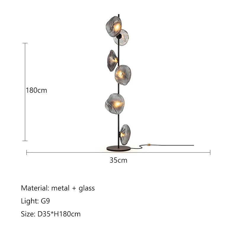 Modern Glass Floor Lamp Minimalist LED Corner Floor Lamp For Living Room Hotel Home Decor Nordic Bedroom Bedside Standing Lamp