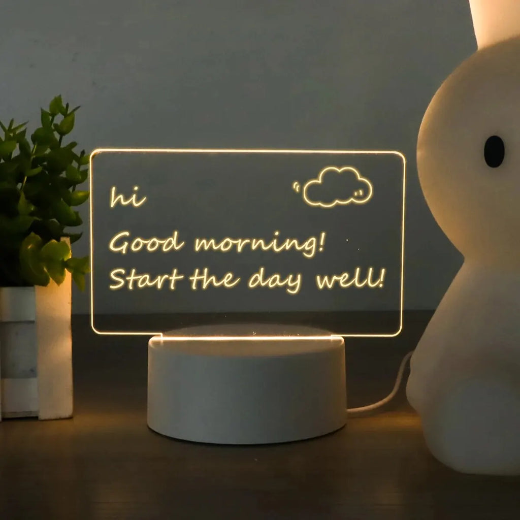 Lamps for Desk Decoration USB DC5V Note/ Message Board With Pen Table Lamp Luminaria De Mesa Indoor Bedside Night Light