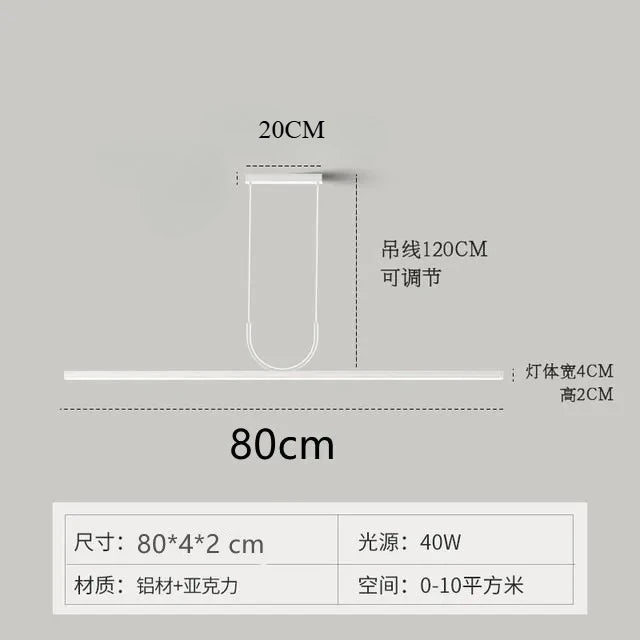 Modern Simple LED Ceiling Chandelier for Table Dining Room Kitchen Island Black Pendant Lamp Home Decor Hanging Lighting Fixture