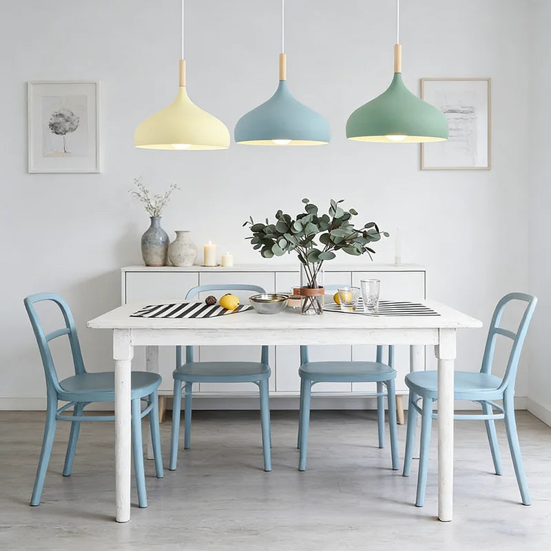 Pendant Lights Retro Industrial Colorful Restaurant Kitchen Home Ceiling Lamps Vintage Hanging Lights Lampshade Decorative Lamps