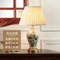 Chinese Ceramic Table Lamp Retro Painted Decoration European Household Warm Bedroom Pleated Bedside Lamp