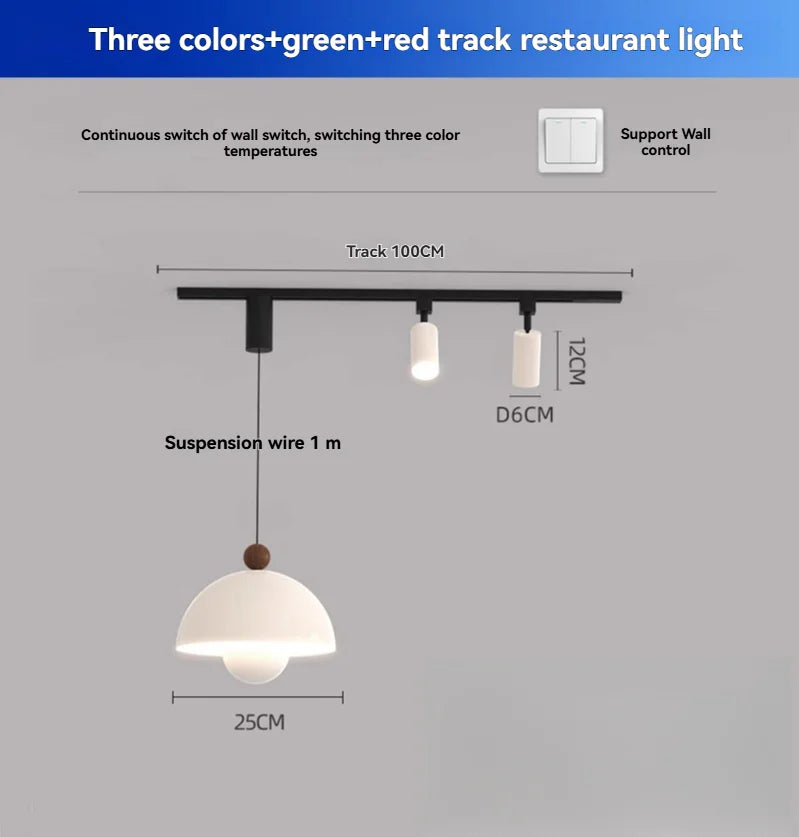 French Style Led Pendant Light Long Strip Spotlight Home Decoration Living Room Bedroom Dining Room Kitchen Lighting Fixtures