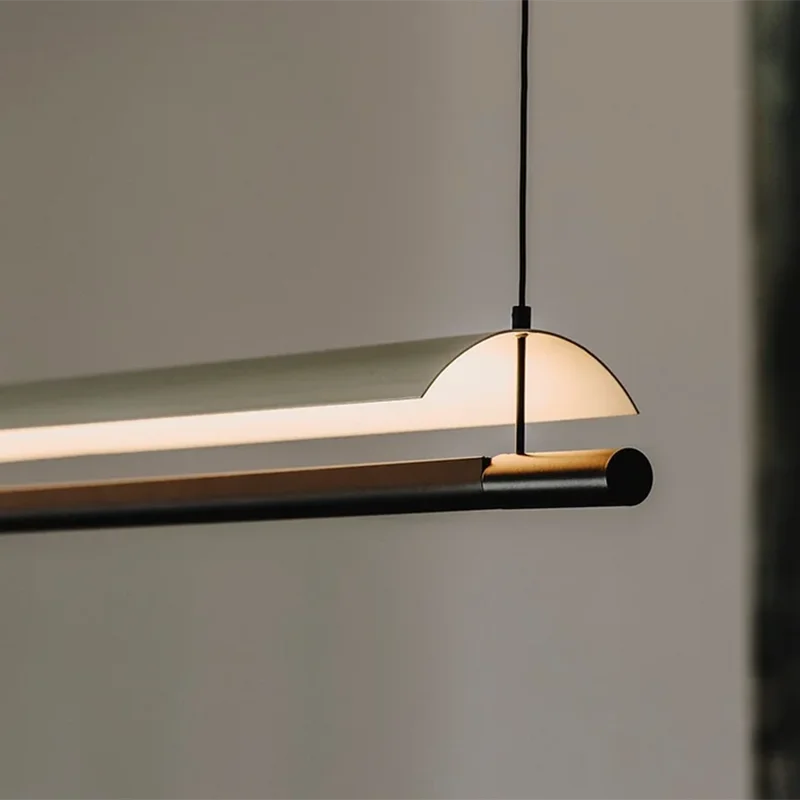Long pendant lights LED minimalist hanging light Lamina Eaves Tile Lampshade For Office Restaurant Kitchen Island Light Fixture