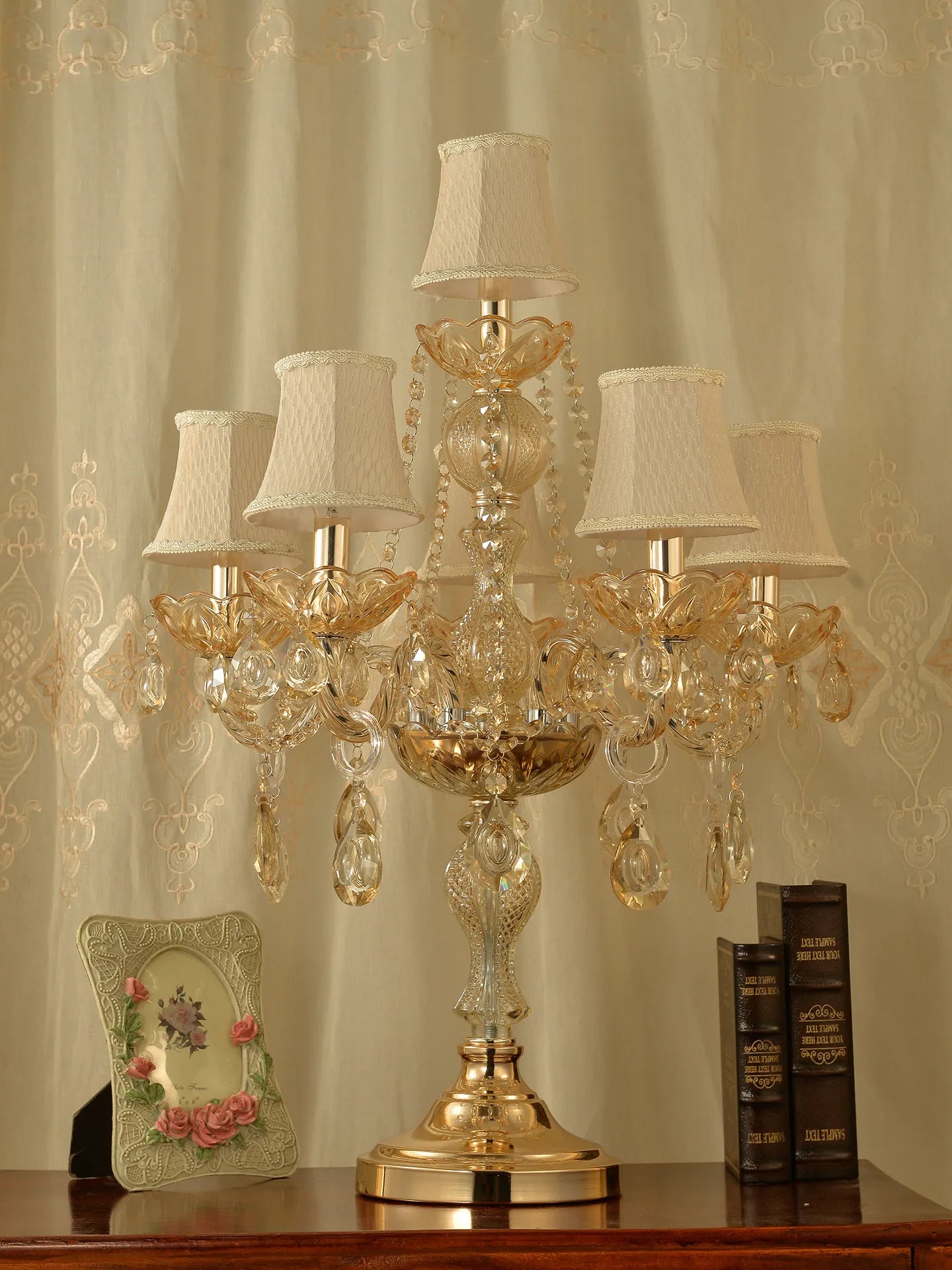 European Luxury Led Crystal Table Lamp For Home Decoration, Bedroom Bedside Lamp Living Room Ambient Light Decoration Desk Lamp