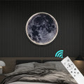 LED Dimmable Flush Mount Ceiling Light Fixture with Remote Control, Moon Wall Lamp Decorative for Bedroom,Hallway and Bedside