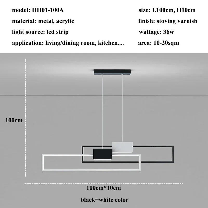 Nordic Simple Geometry Led Chandeliers Lighting Dimmable Living Dining Room Pendant Lights Home Decor Kitchen Bar Hanging Lamps