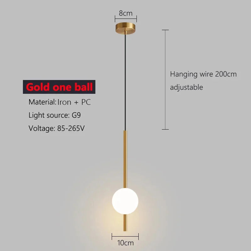 Minimalist Pendant Light Bedroom Hanging Lamp Long Line Lighting Black/Gold Living Room TV Background Wall Decor Wire Suspension
