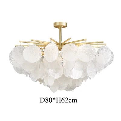 Modern Luxury Glass LED Chandelier Metal for Living Room Center Table Dining Bedroom Home Decor Lighting Fixture Pendant Lamps