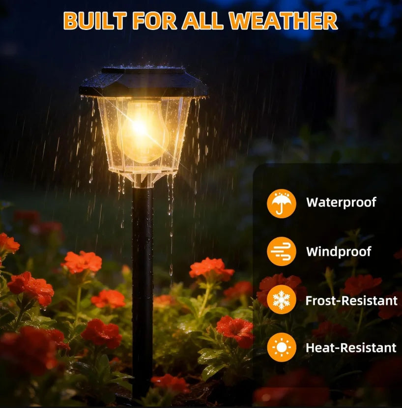 Outdoor Solar Stake Lights Waterproof Dusk Auto On Off LED Landscape Light Solar Powered Yard Driveway Path Lawn Patio Garden De