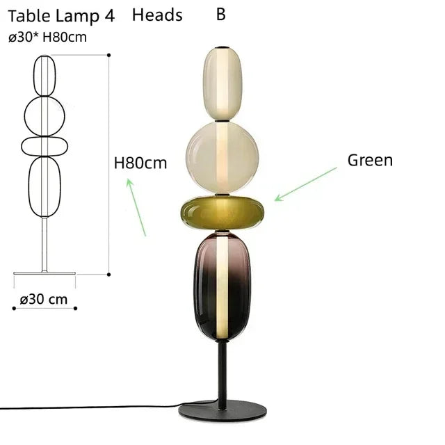 Italian Designer Creative Colored Glass LED Floor Light Living Room Bedroom Study Table Lamps Indoor Lighting Decor Candy Lights