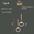 Pendant Lamp Bedroom Bedside Lamp Modern Minimalist Nordic Light Luxury Chandelier Restaurant TV Background Wall Chandelier