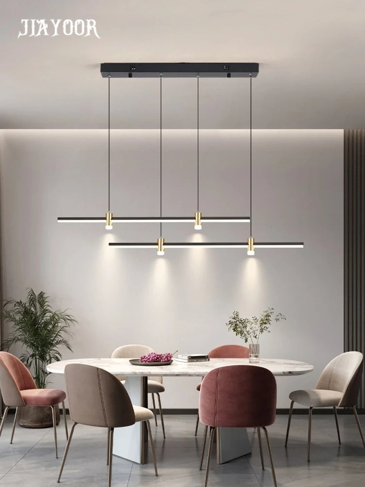Modern Dining Table Bar Table Lamp Household Kitchen Minimalist with Spotlight Restaurant Chandelier Simple Long Suspender Lamp