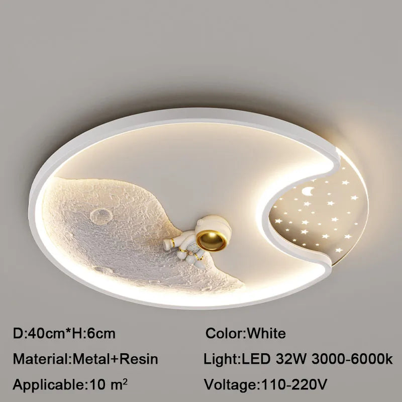 kids ceiling light creative led moon Astronaut Light Fantastic Eye Care living room bedroom girl lamp kaiwayi Princess light