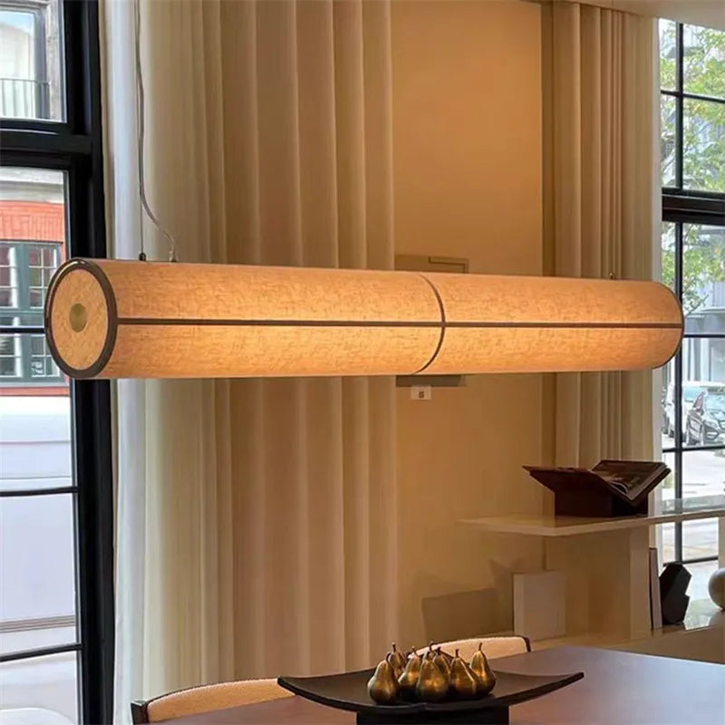 Copenhagen Pendant Light led long cloth tube Light vintage Designer Light Fixture for Living Room Bedroom Corner dining lamp
