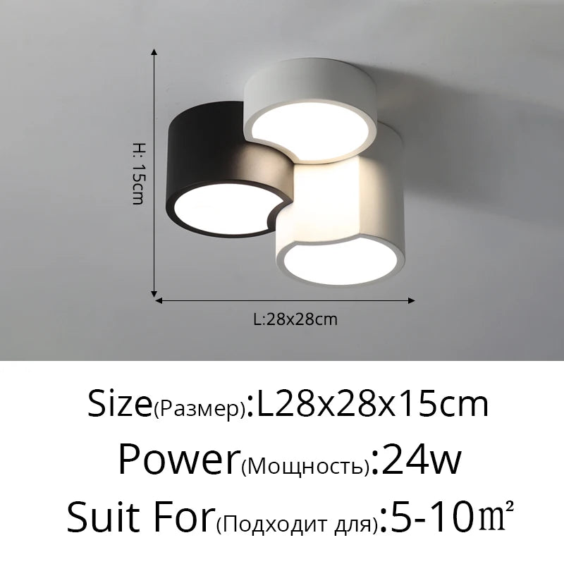 Nordic Surface Mounted LED Ceiling Lights Tube Lights Bedroom Lighting Fixtures Round Modern Hallway Lights Corridor Lamp Decor