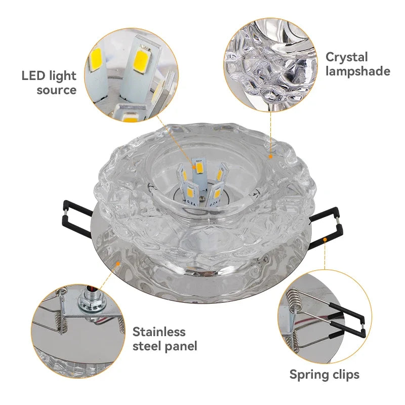 Aisle Flush LED Ceiling Lamp Living Room Crystal Corridor Aisle Lights LED Ceiling Lights Luces Front Techo Balcony Lamp Porch L