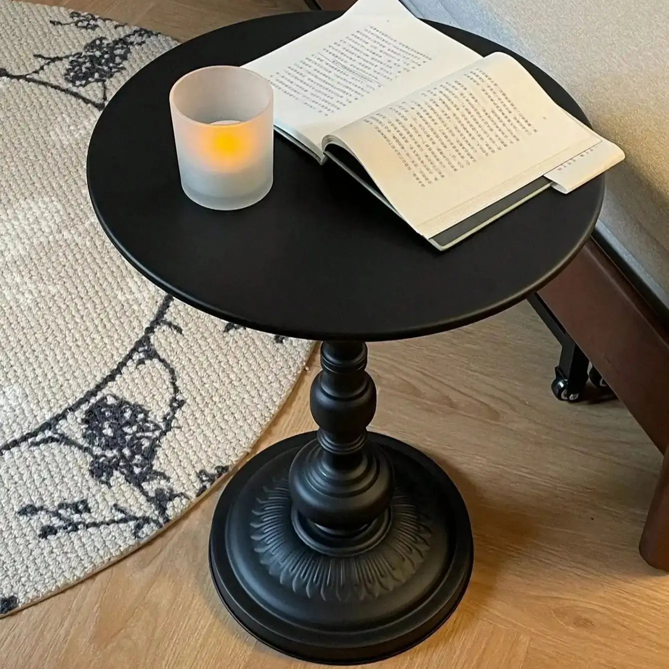 Nordic Coffee Table Sofa Side Table Vintage Metal Corner Round Table Bedside Reading Desk Furniture Living Room Decoration