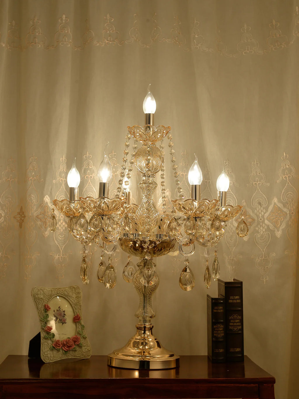 European Luxury Led Crystal Table Lamp For Home Decoration, Bedroom Bedside Lamp Living Room Ambient Light Decoration Desk Lamp