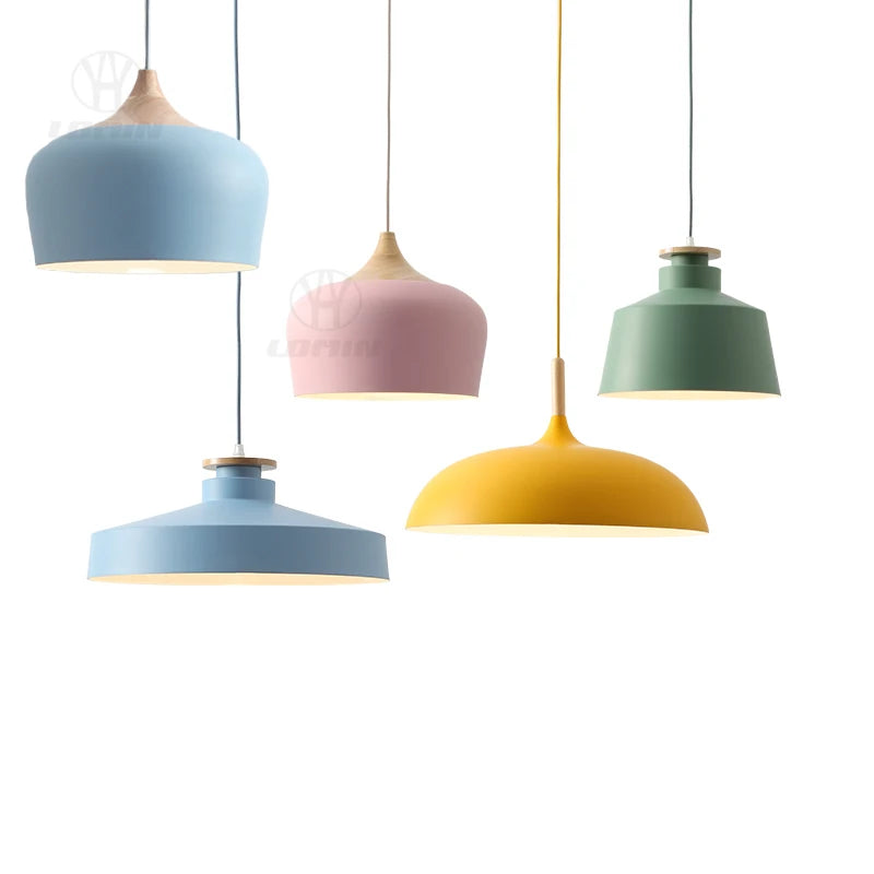 Nordic Pendant Light Fixtures Restaurant E27 Pendant Lamps Cafe Bar Macarons Lighting Hanging Lamps