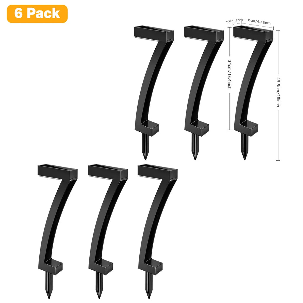 Solar Lights 7-Shape for Garden Lawn IP65 Waterproof Pathway Landscape Lighting 6 LED Auto Dusk to Dawn Solar Ground Light