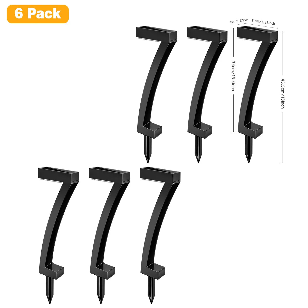 Solar Lights 7-Shape for Garden Lawn IP65 Waterproof Pathway Landscape Lighting 6 LED Auto Dusk to Dawn Solar Ground Light