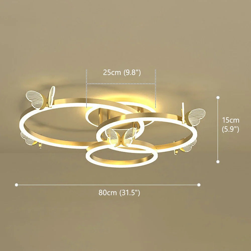 Modern LED Ceiling Chandelier Lighting for Living Study Room Bedroom Dimmable Home Gold 2 3 Rings Indoor Lighting Decor Lamps
