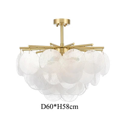 Modern Luxury Glass LED Chandelier Metal for Living Room Center Table Dining Bedroom Home Decor Lighting Fixture Pendant Lamps