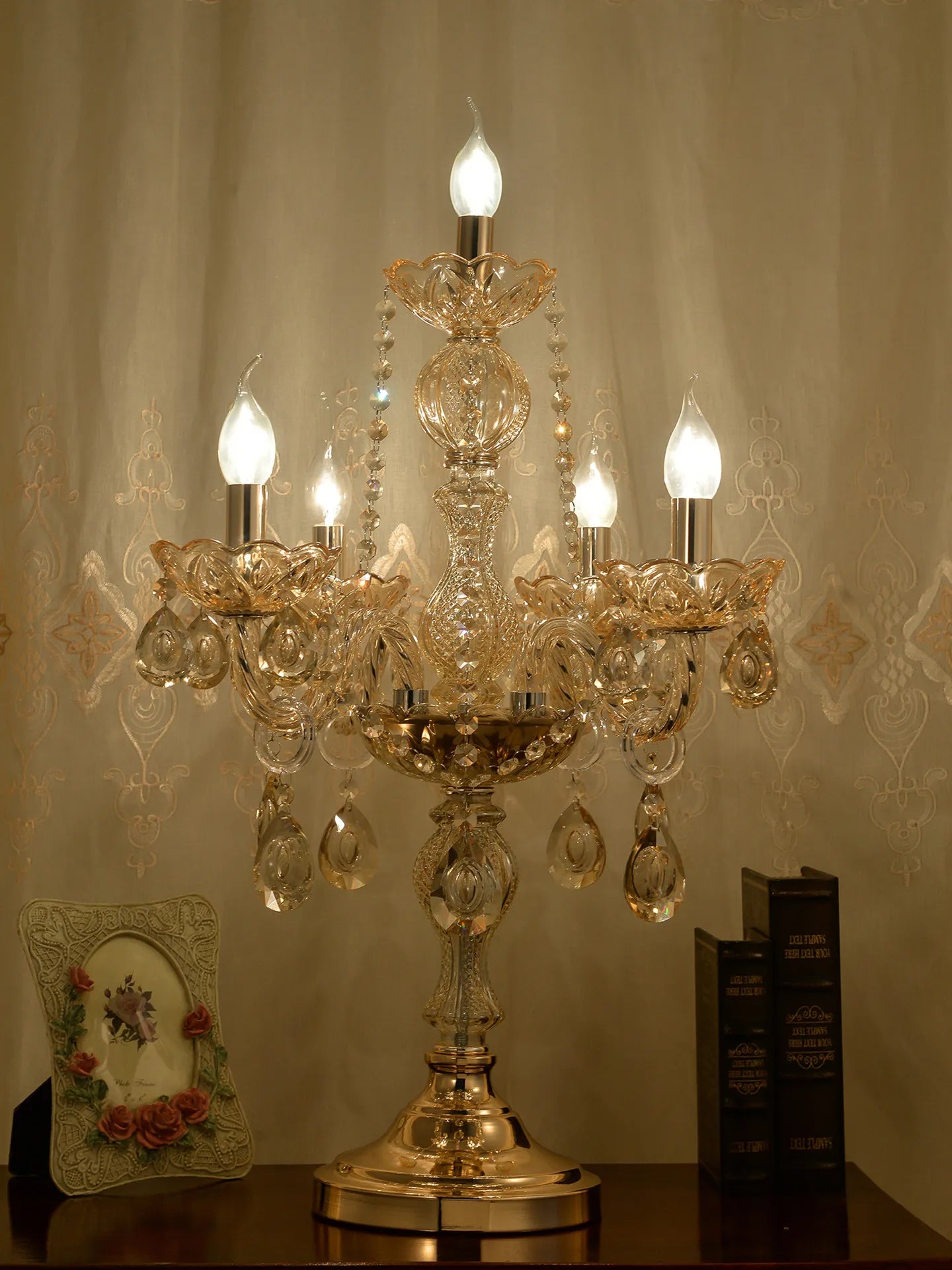 European Luxury Led Crystal Table Lamp For Home Decoration, Bedroom Bedside Lamp Living Room Ambient Light Decoration Desk Lamp