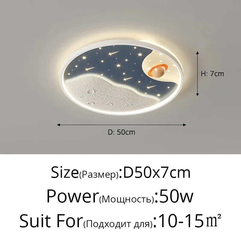 kids ceiling light creative led moon Astronaut Light Fantastic Eye Care living room bedroom girl lamp kaiwayi Princess light