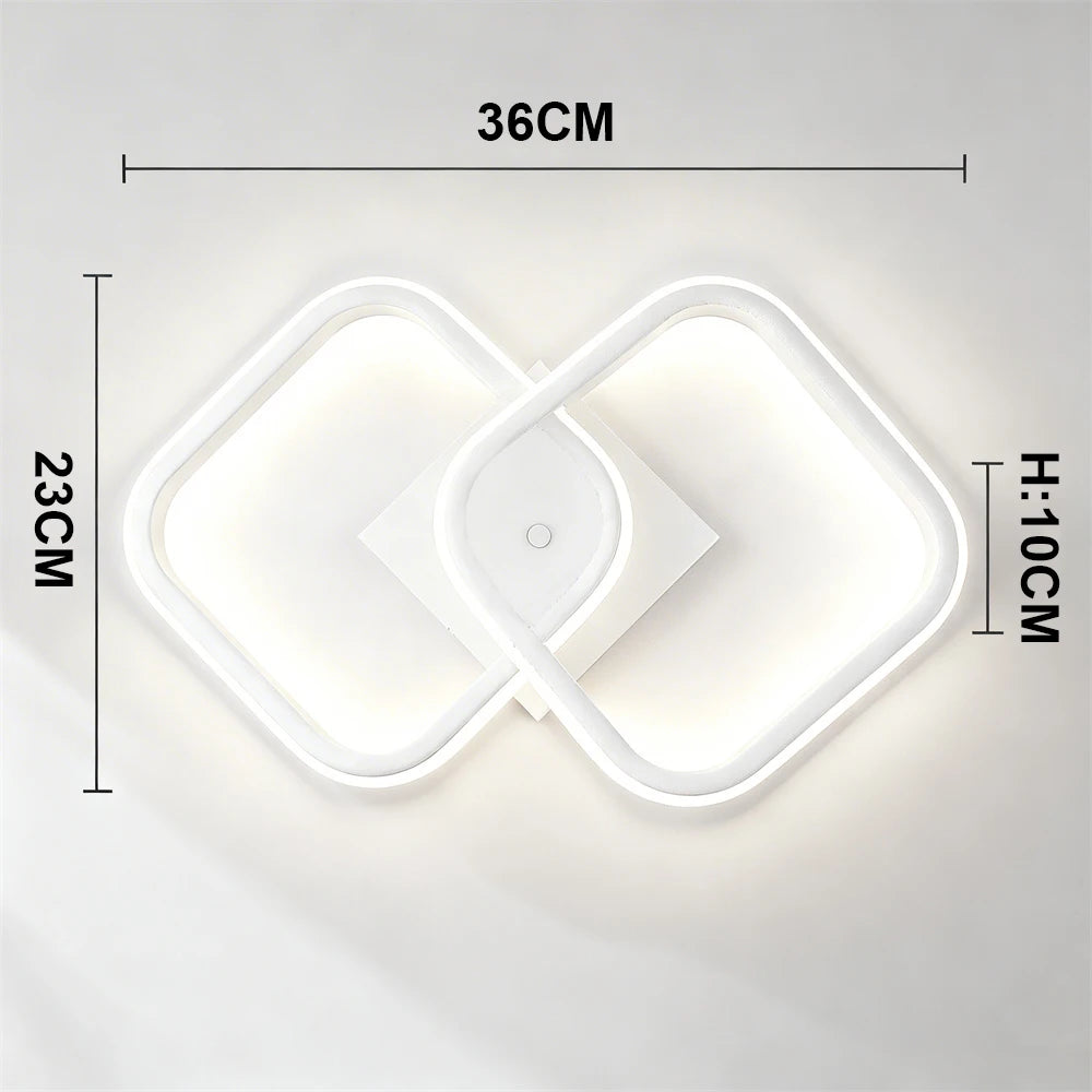 Modern LED Ceiling Light Fixtures Square Flush Mount Lamp for Living Room Dining Room Bedroom Kitchen Energy Efficient Lighting