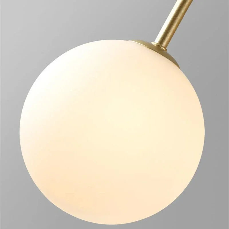 Postmodern Magic Beans Milky Glass Ball Ceiling Chandelier for Kitchen Island Dining Table Living Bar Indoor LED Decor Lighting