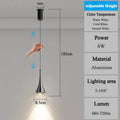 LED Pendant Lights 3 Light Colors 6W Chandelier Modern Home Adjustable Height Hanging Line Light Bedroom Bedside Bar Restaurant