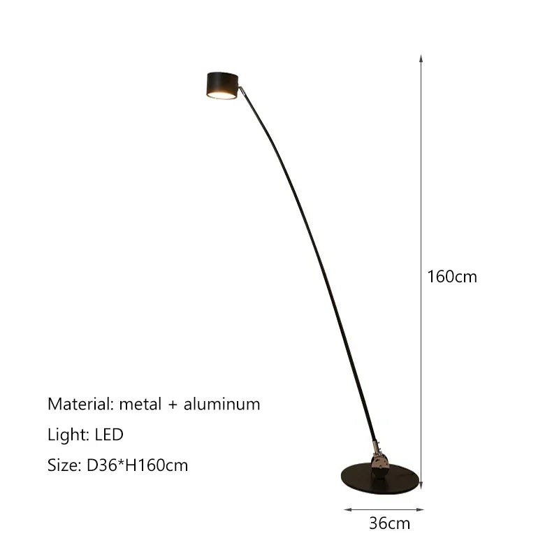 Modern Minimalist Floor Lamp Atmosphere Living Room Sofa Standing Straight Rod Fishing Floor Lamp