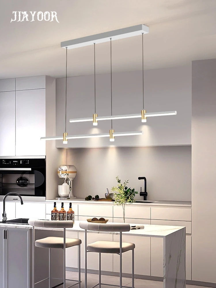 Modern Dining Table Bar Table Lamp Household Kitchen Minimalist with Spotlight Restaurant Chandelier Simple Long Suspender Lamp