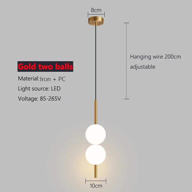 Minimalist Pendant Light Bedroom Hanging Lamp Long Line Lighting Black/Gold Living Room TV Background Wall Decor Wire Suspension