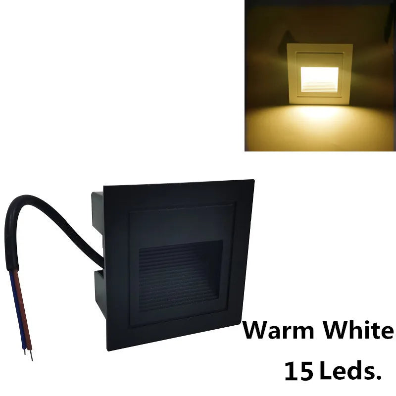 LED Deck Step Light 15Leds IP65 Waterproof Underground Lamp Recessed Stair Paitio Ground Floor Garden Landscape Wall Outdoor