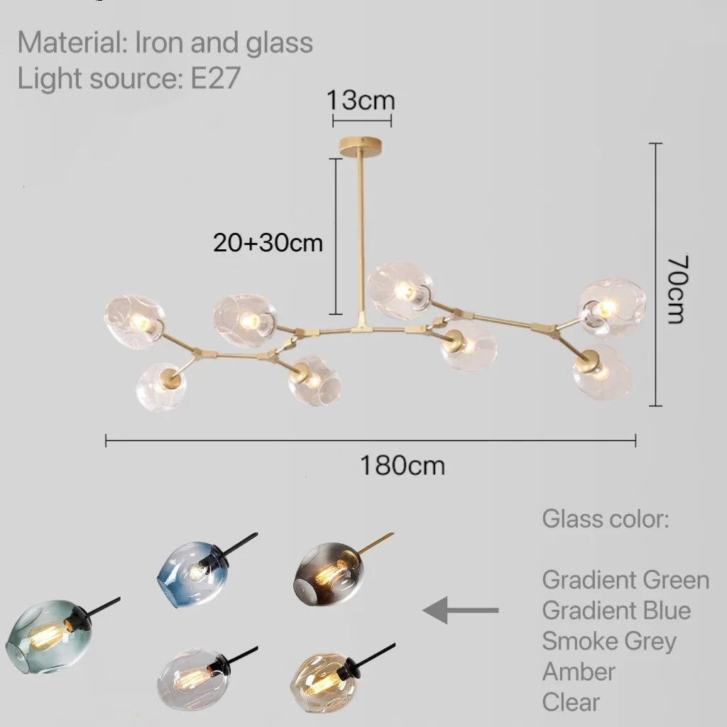 Glass Pendant Lights Kitchen Dining Room Island Living Room Hanging Lamp Chandeliers Modern Bubble Bedroom Decoration Lighting