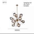 Modern LED Living Room Chandelier Lighting Nordic Rock Glass Dining Room Hanging Lamp Luxury American Bedroom Restaurant Fixture