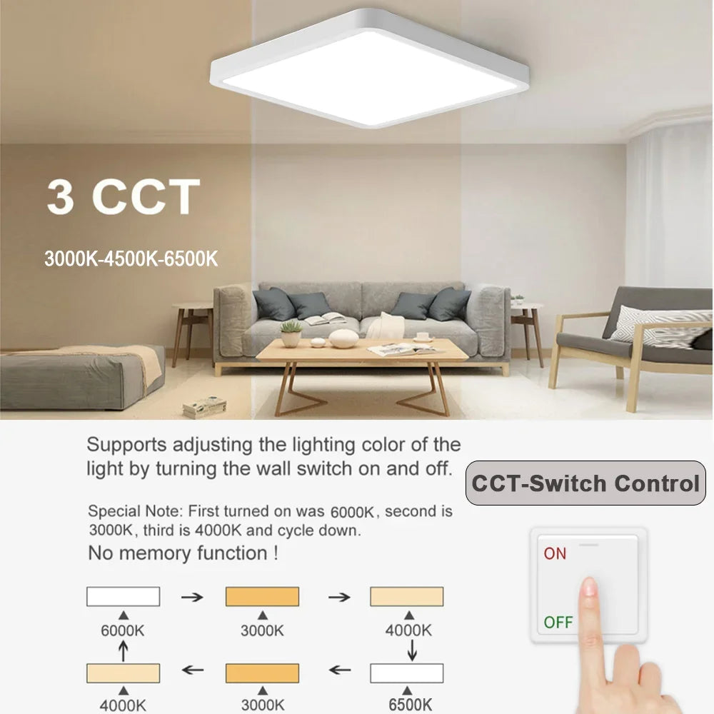 Ultrathin LED Ceiling Light Flush Mount Slim Lighting Fixture 24W 36W Bright Square Led Ceiling Lamp for Bedroom Hallway Kitchen