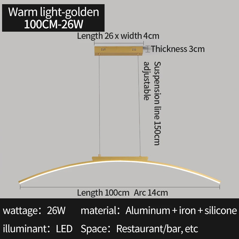 Modern LED Pendant Light Minimalist Bedroom Decor Bedside Background Pendant Lighting Dimming Chandeliers for Dining Room