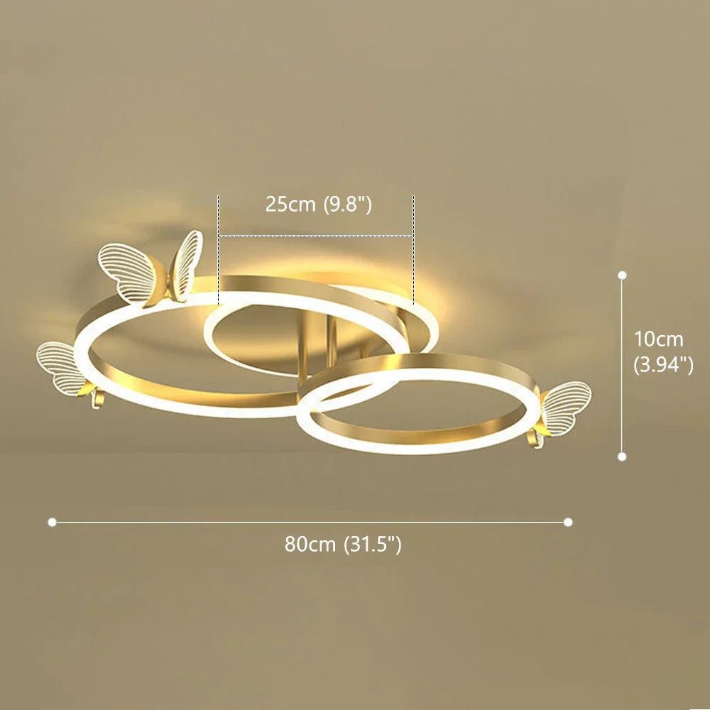 Modern LED Ceiling Chandelier Lighting for Living Study Room Bedroom Dimmable Home Gold 2 3 Rings Indoor Lighting Decor Lamps