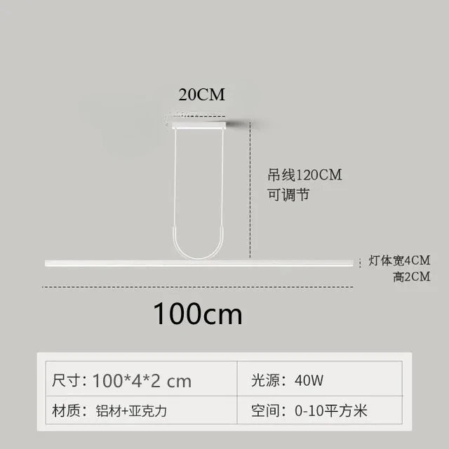 Modern Simple LED Ceiling Chandelier for Table Dining Room Kitchen Island Black Pendant Lamp Home Decor Hanging Lighting Fixture