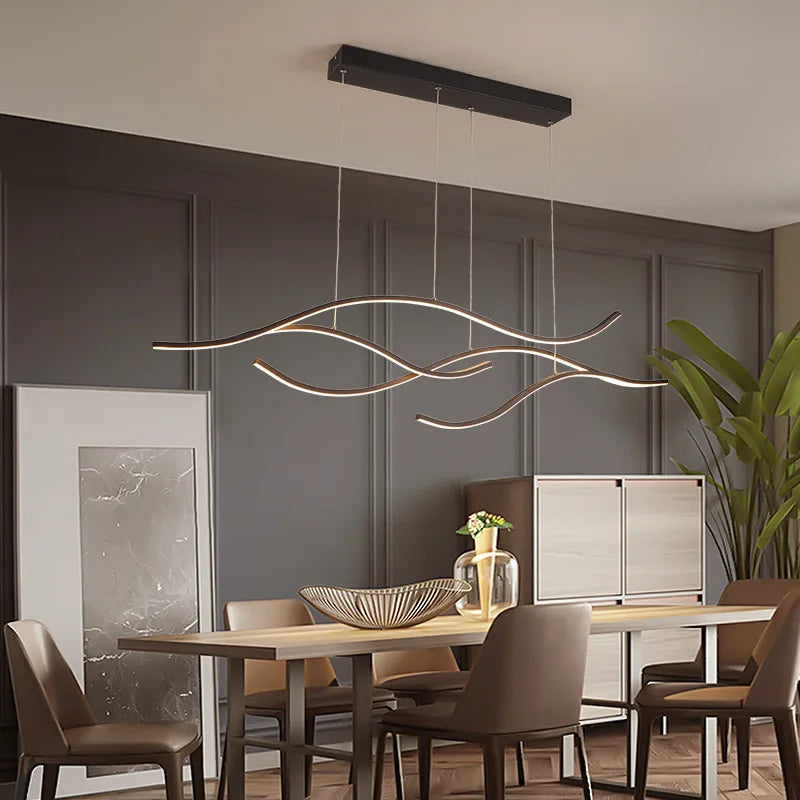 Modern Minimalist Led Chandelier Creative Personality Dining Room Bar Pendant Light Lighting Kitchen Hanging Lamp Lustre Fixture