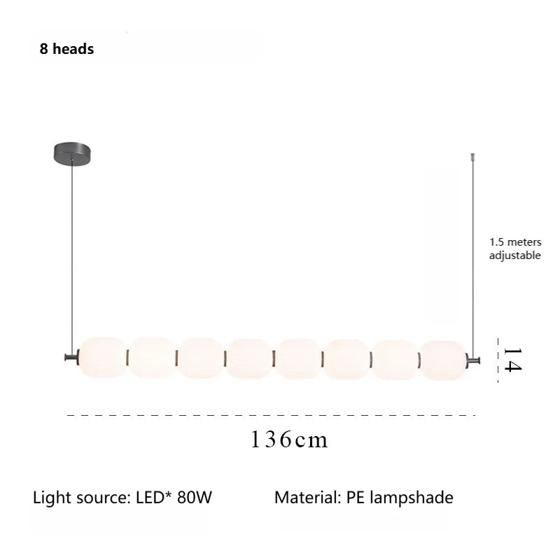 Nordic milk white long chandelier French Retro art pendant lamp restaurant kitchen island table dining room lighting fixtures