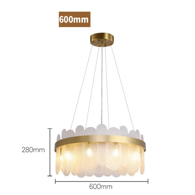 Luxury crystal glass chandelier Modern gold ring pendant lamps Hotel Lobby Villa Atmospheric living dining room bedroom lighting
