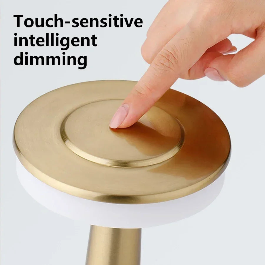 LED Touch Control Table Lamp 3 Color Adjustable Cordless Desk Lamp Rechargeable Night Light for Bedroom Office Restaurant Bar