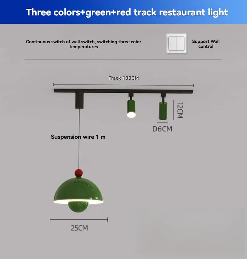 French Style Led Pendant Light Long Strip Spotlight Home Decoration Living Room Bedroom Dining Room Kitchen Lighting Fixtures