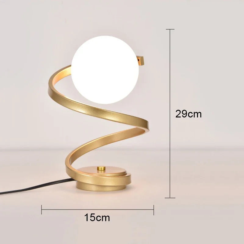 Nordic LED Table Lamps Indoor Lighting Switch Button Bedroom Bedside Living Room Restaurant Home Decoration Retro Glass Desk Lam